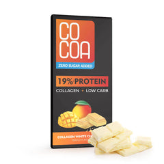 WHITE PROTEIN CHOCOLATE MANGO with COLLAGEN โ 0% added sugar, 65 g 100% Organic