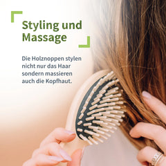 Kreher flokësh me doreza druri (e madhe)