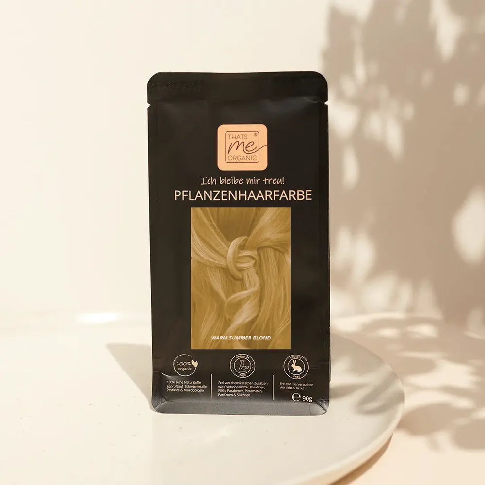 Professional plant-based hair color warm summer blonde "warm summer blond" 90g refill pack - without red tones