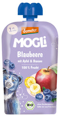 Mollë, Bananë & Boronicë 100 g – Pa sheqer të shtuar – nga 1 vjeç – Demeter Organic