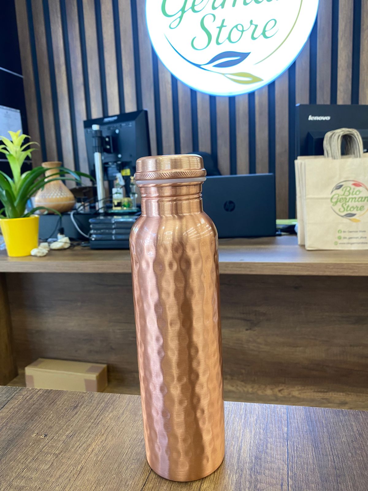 Pure Copper Water Bottles, Seamless Leak Proof Copper Bottle, Perfect Ayurvedic Copper Bottle (1000 ml) (Hammered2)