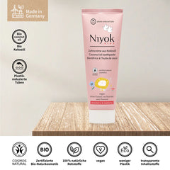 Pastë dhëmbësh e bërë nga vaji i kokosit - Luleshtrydhe dhe Mjedër për FËMIJË