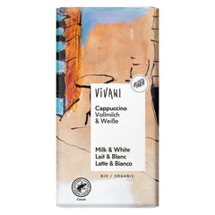 Cappuccino'nun zengin aromasına sahip organik çikolata 100 gr %100 Biyo