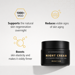 Anti-wrinkle night cream with Manuka honey MGO 1000