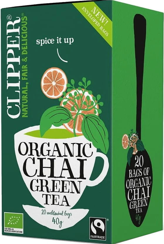 GREEN TEA CHAI me kanellë dhe kardamom 20 pustina 100%Bio