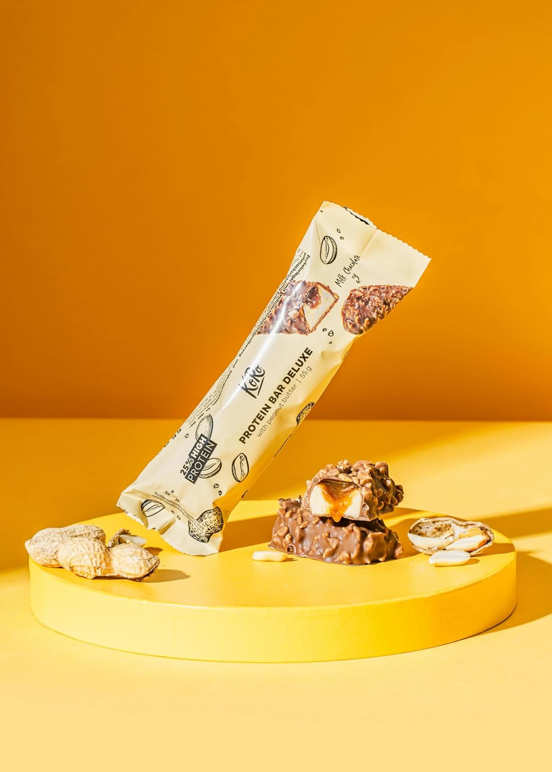 Bar Proteinash Deluxe me Gjalpë Kikiriku 55gr 100%Bio