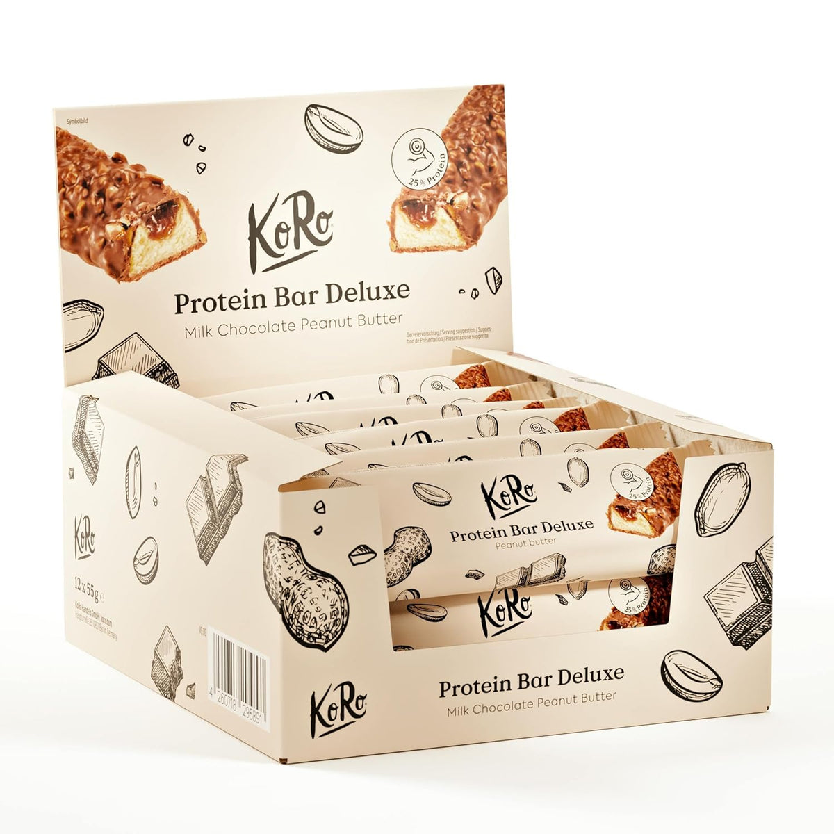 Bar Proteinash Deluxe me Gjalpë Kikiriku 55gr 100%Bio