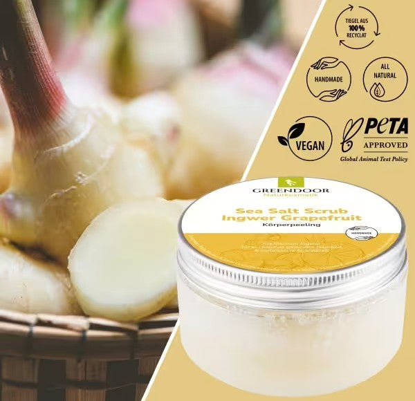 Skrab me kripë deti, xhenxhefil dhe grejpfrut 280gr 100%Bio