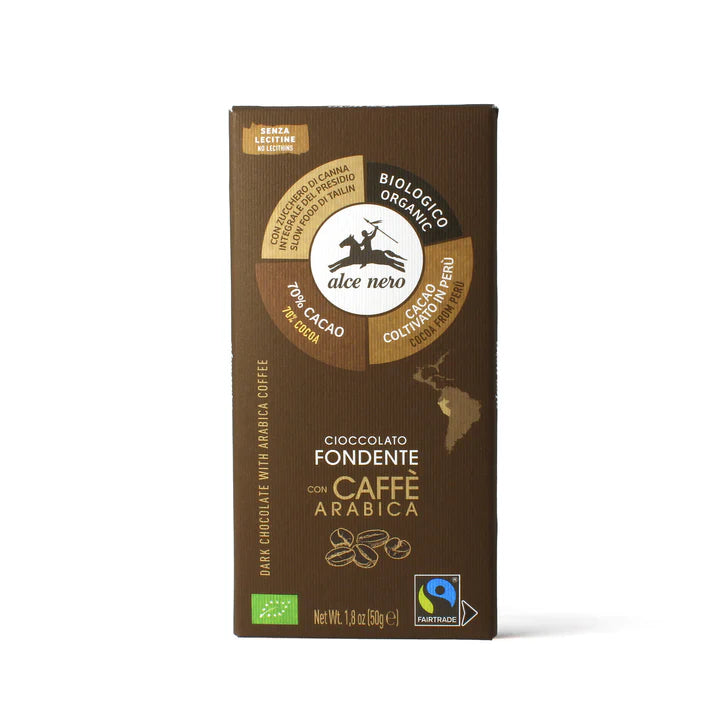Çokollatë e zezë Alce Nero me kafe (50 g) 100%Bio